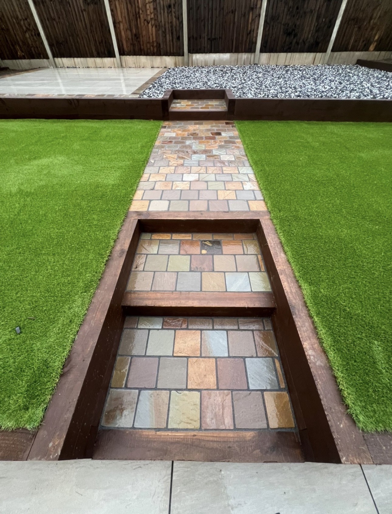 Autumn Brown Green Indian Sandstone Tumbled Block Paving 9m2 - Image 2