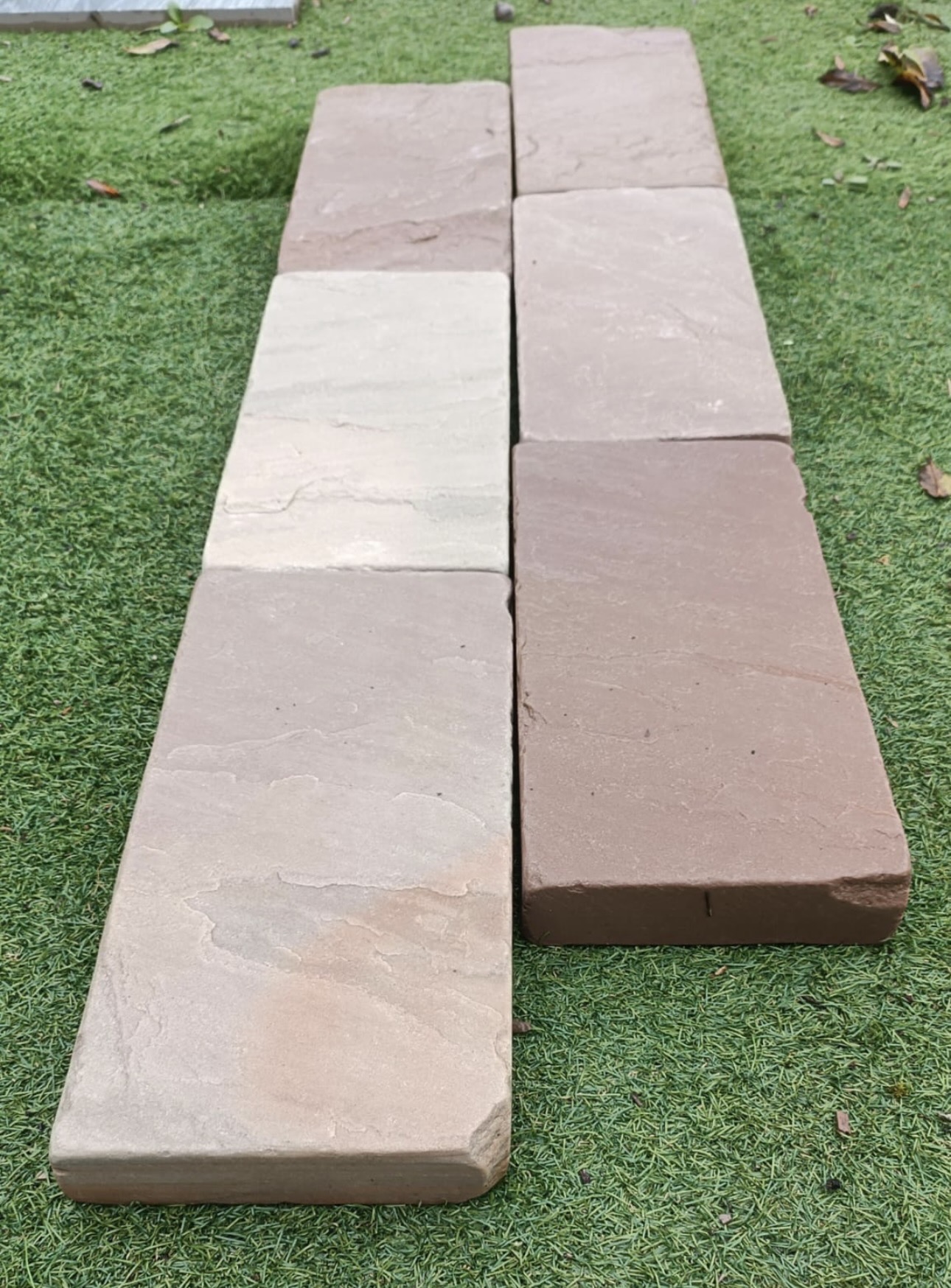 Autumn Brown Green Indian Sandstone Tumbled Block Paving 9m2 - Image 4